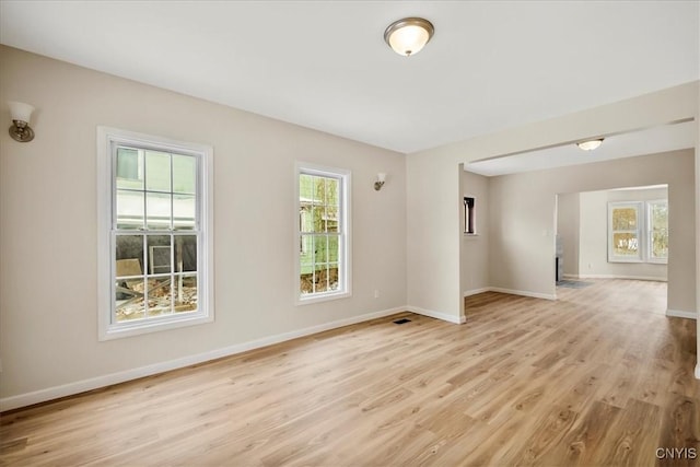 empty room featuring light hardwood / wood-style flooring