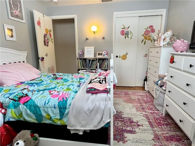 bedroom featuring a closet