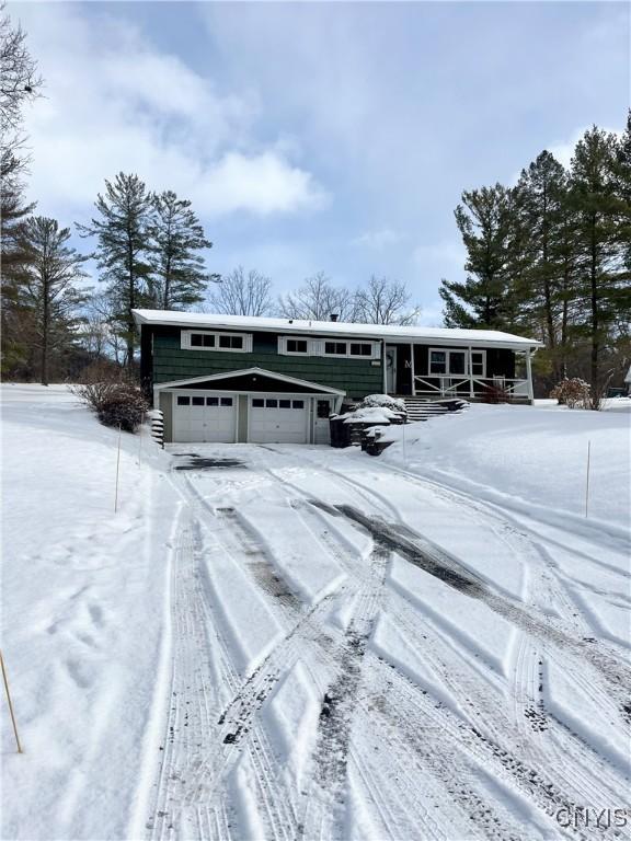 view of front facade with a garage