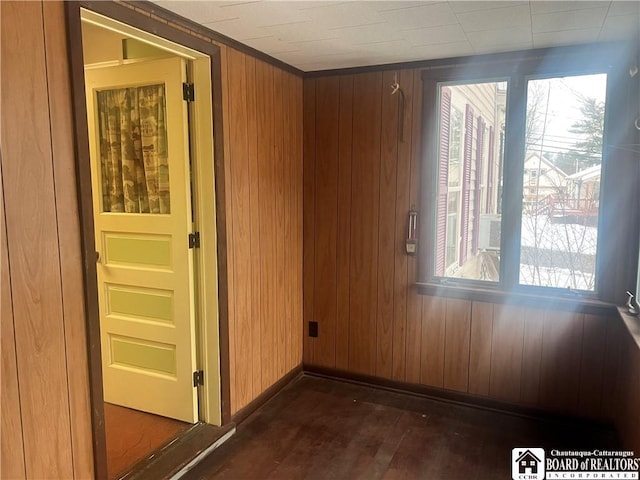 interior space with wood walls