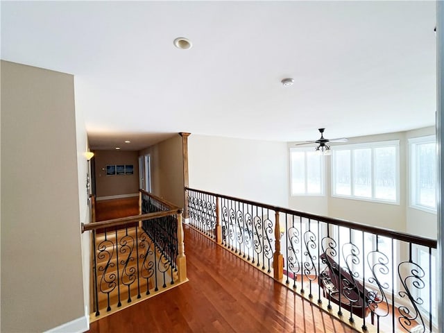 corridor featuring hardwood / wood-style flooring