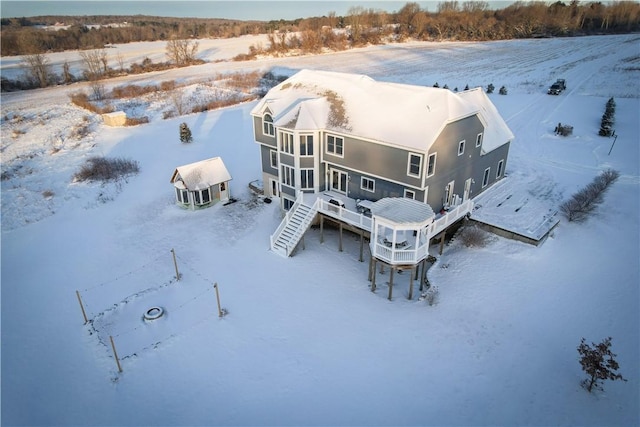 view of snowy aerial view