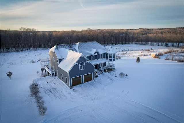 view of snowy aerial view