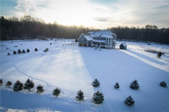 view of snowy yard