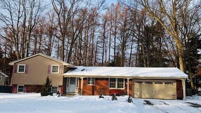 view of front of house with a garage