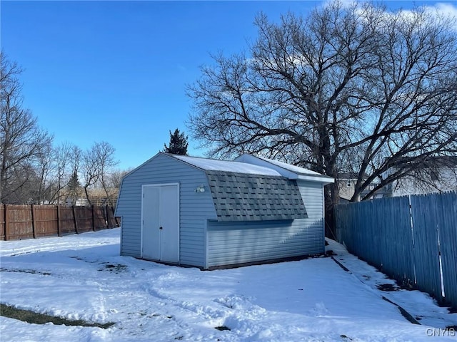 view of snow covered structure