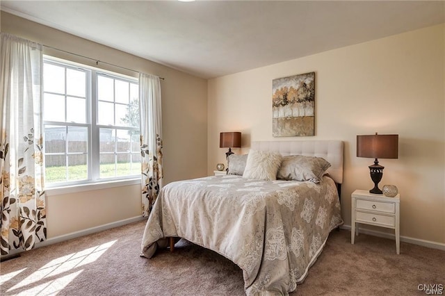 bedroom featuring carpet floors and multiple windows