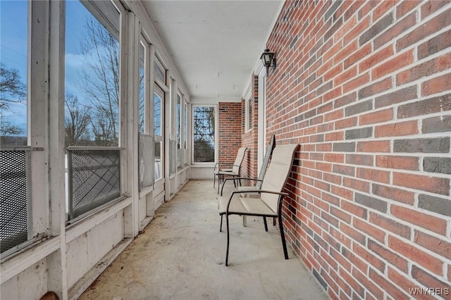 view of unfurnished sunroom