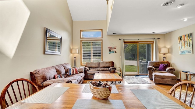 living room featuring hardwood / wood-style floors