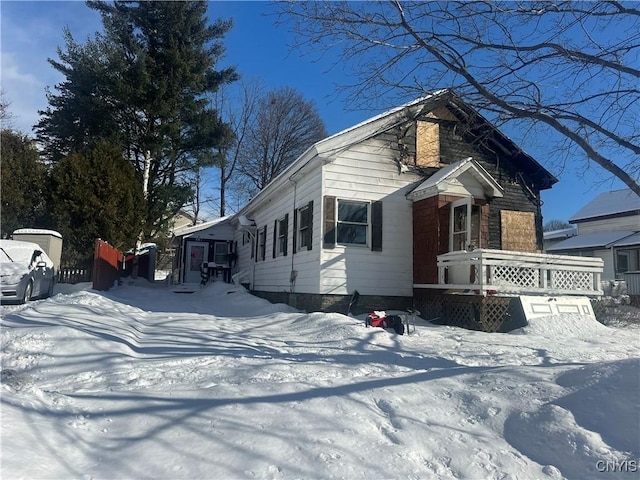 view of snowy exterior