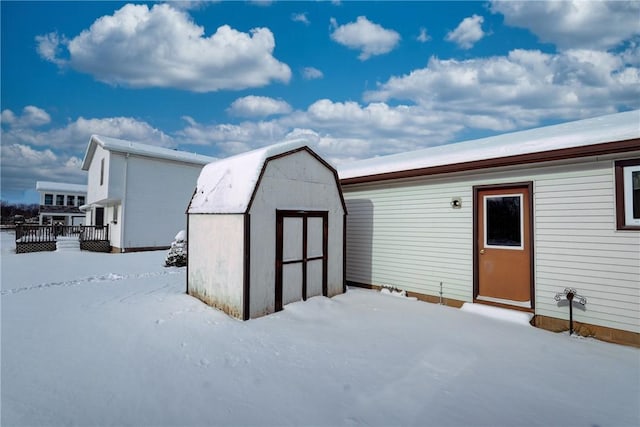 view of snow covered structure