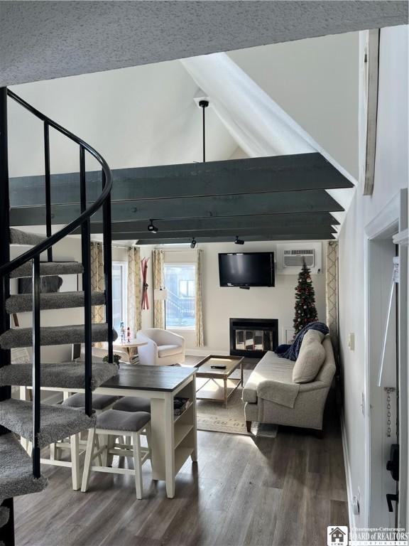 living room featuring wood-type flooring