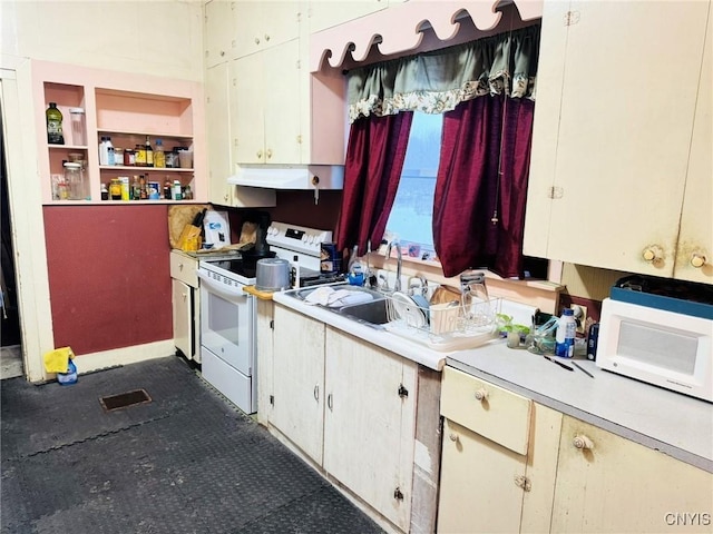 kitchen featuring sink and white appliances