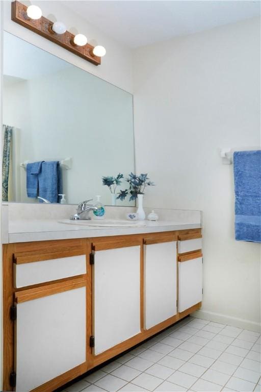 bathroom featuring tile patterned floors and vanity