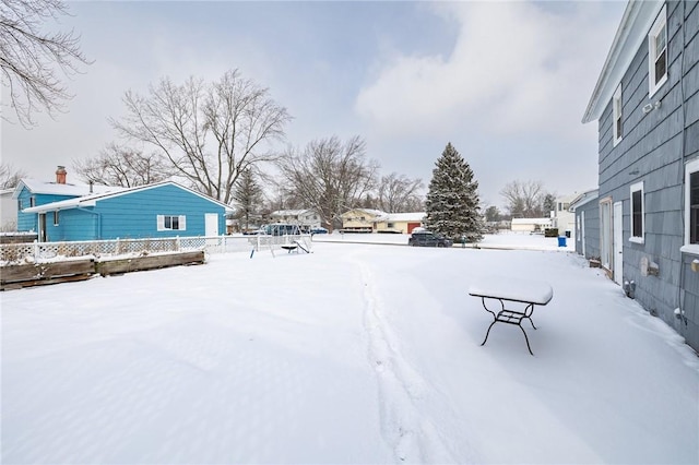 view of snowy yard