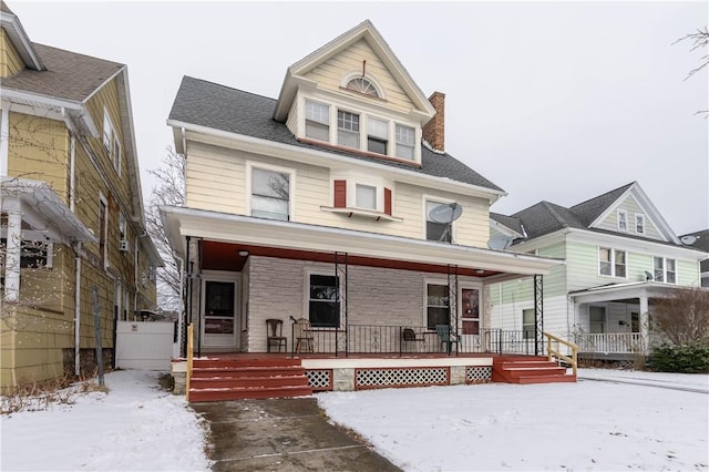 view of front of property with a porch