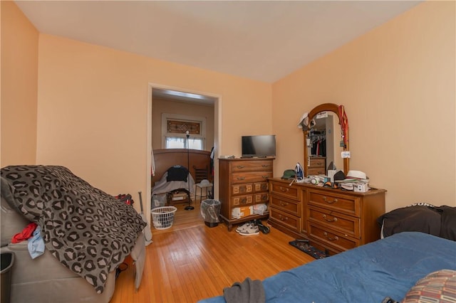 bedroom featuring wood-type flooring