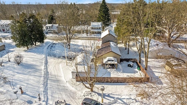 view of snowy aerial view