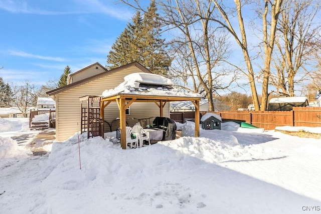 view of snowy yard