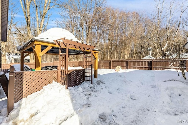 view of snowy yard