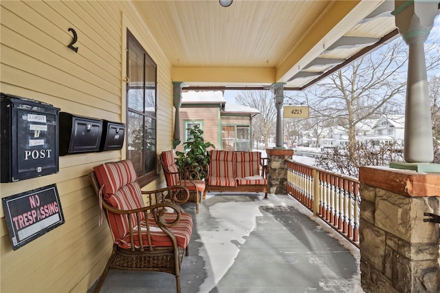 exterior space with a porch