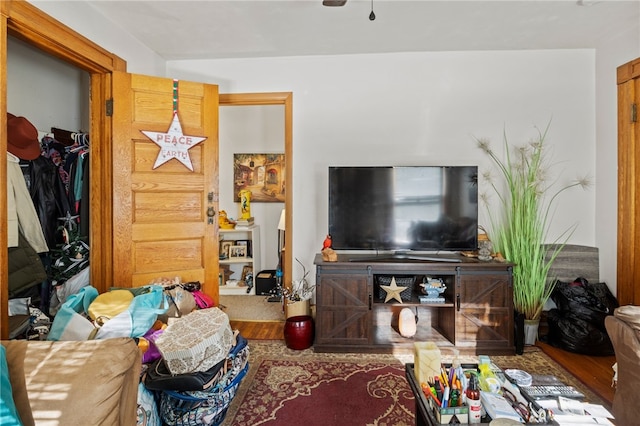 living room featuring hardwood / wood-style floors