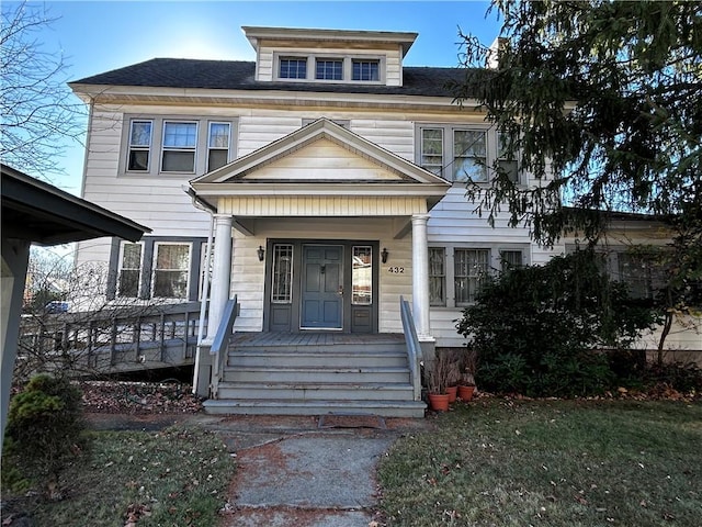 view of front of house featuring covered porch