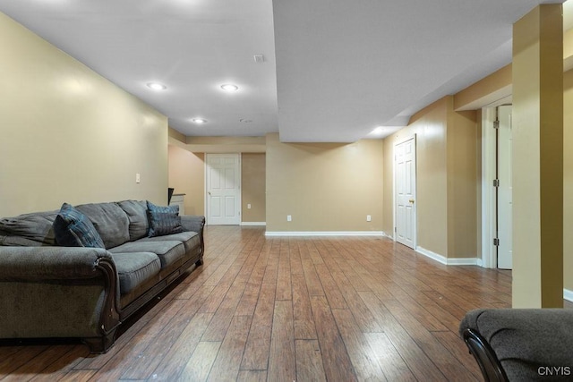 living room featuring hardwood / wood-style flooring