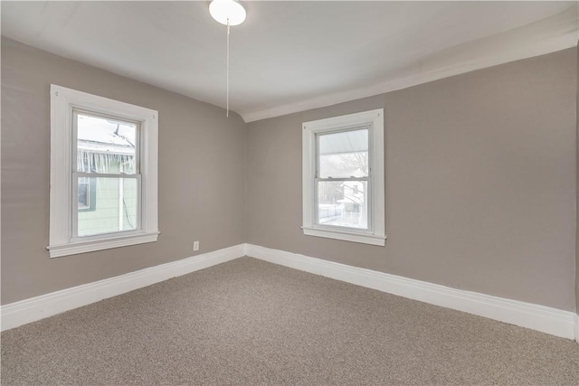 view of carpeted spare room