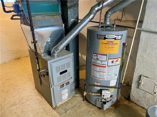 utilities with heating unit and water heater