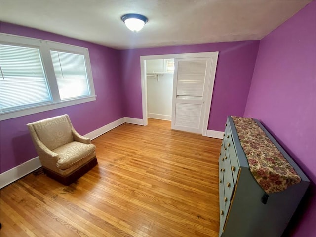 living area with light wood-type flooring