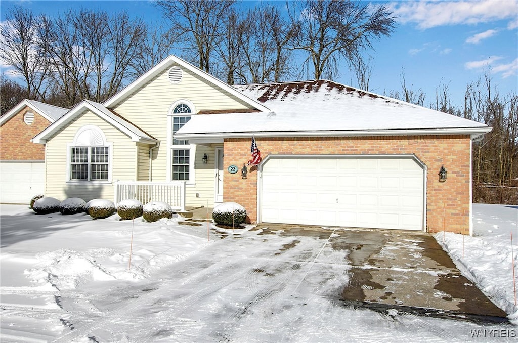 view of front of house with a garage