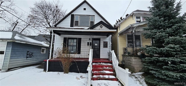 view of front of property with covered porch