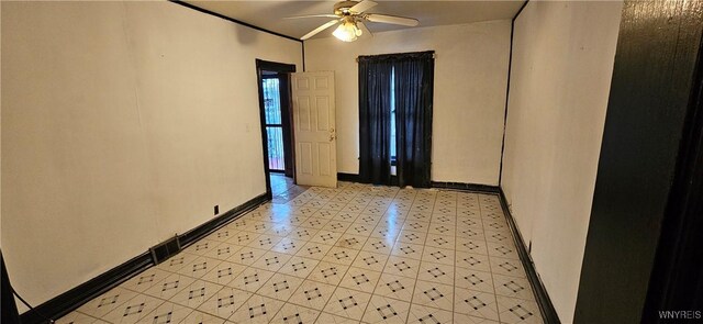 147 Montana Ave, Buffalo, NY 14211 - unfurnished room featuring baseboards, light floors, and ceiling fan