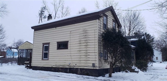 view of snowy exterior