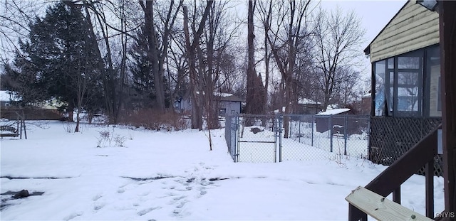 view of snowy yard