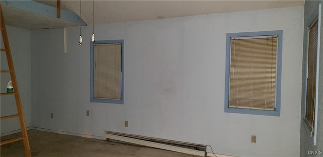 spare room featuring a baseboard radiator