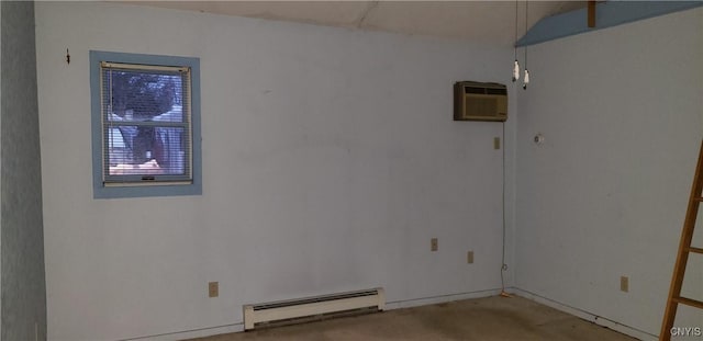 spare room featuring a baseboard radiator