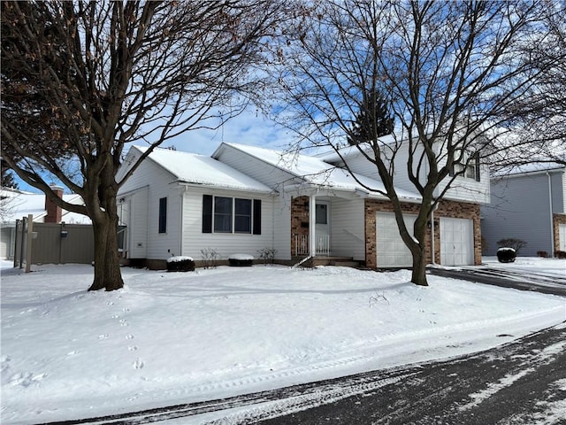 view of front facade with a garage