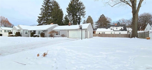 view of front facade with a garage