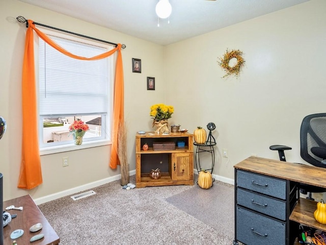 office featuring carpet flooring