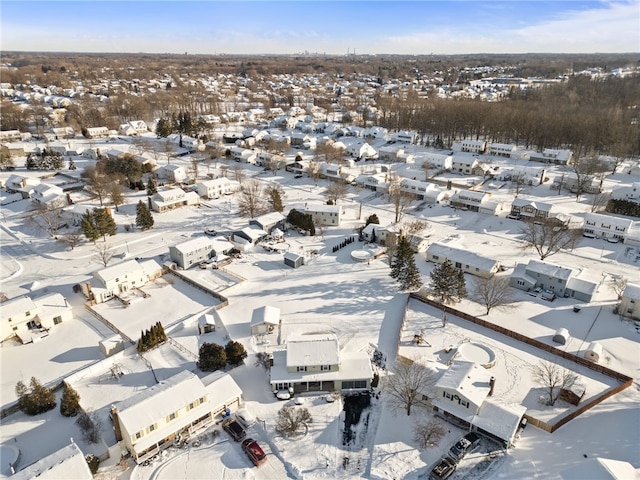 view of snowy aerial view