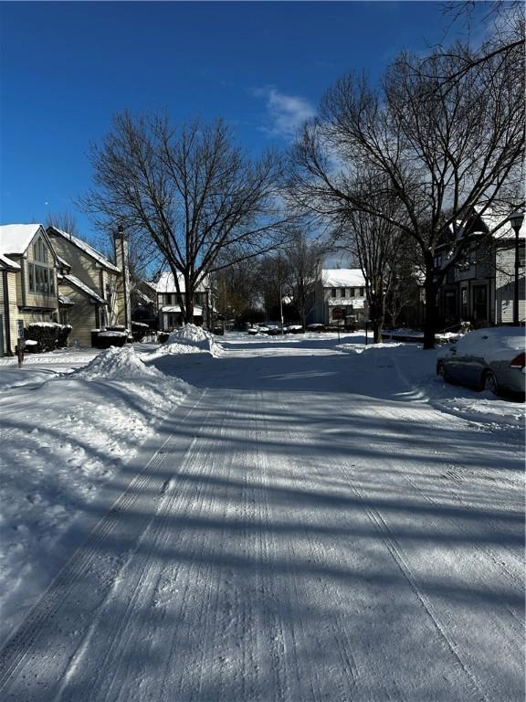 view of yard layered in snow