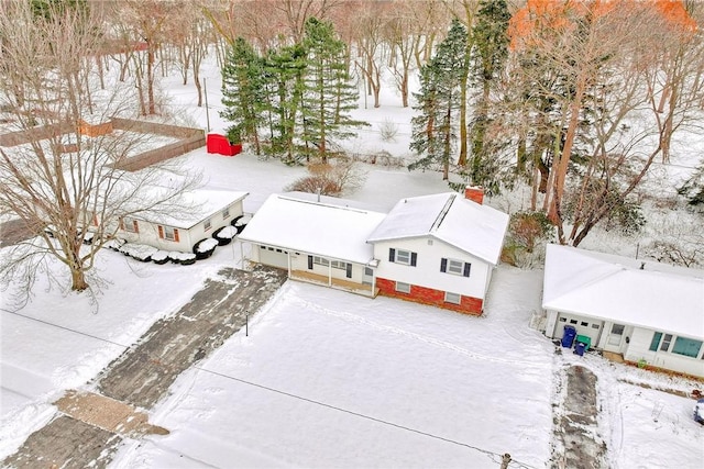 view of snowy aerial view