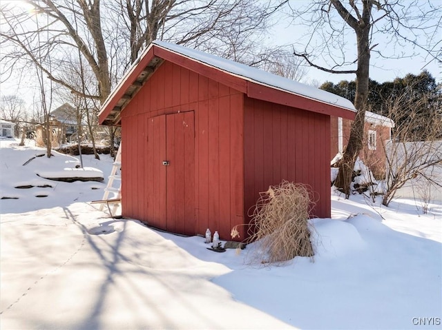 view of snow covered structure