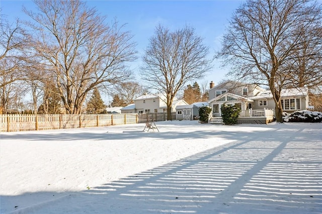 view of snowy yard