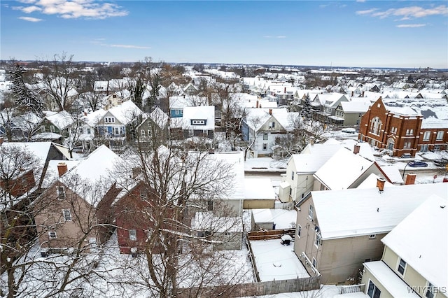 view of snowy aerial view