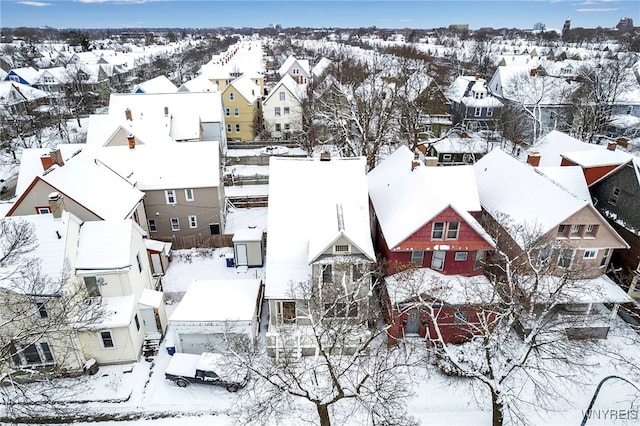 view of snowy aerial view