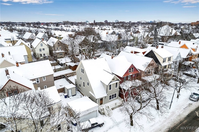 view of snowy aerial view