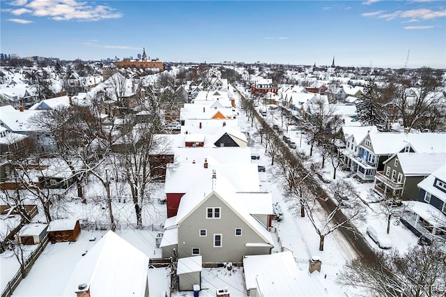 view of snowy aerial view